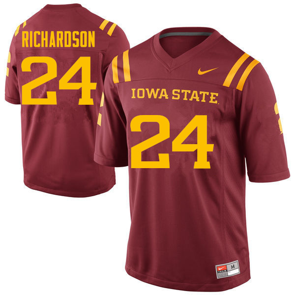 Men #24 Jamaal Richardson Iowa State Cyclones College Football Jerseys Sale-Cardinal